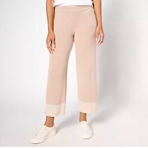 Barefoot Dreams Reg. CozyChic Ultra Lite Heather Blocked Ankle Pant 3X Willow